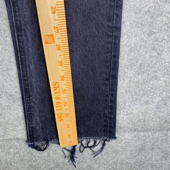 Aritzia Denim Forum The Dillon High Rise Slim 28L size 24 Black Raw Hem - Picture 6 of 13